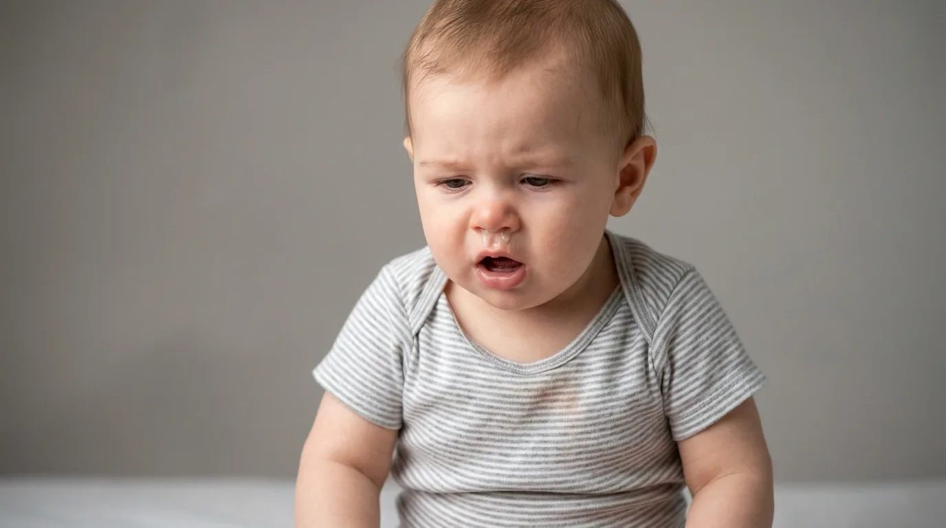 Bébé en détresse respiratoire avec toux et tirage thoracique - bronchiolite