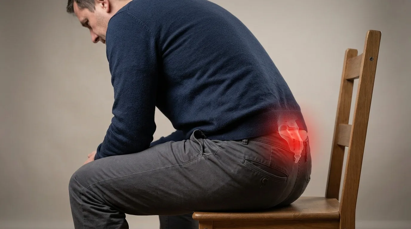 Douleur au coccyx en position assise typique de la coccygodynie