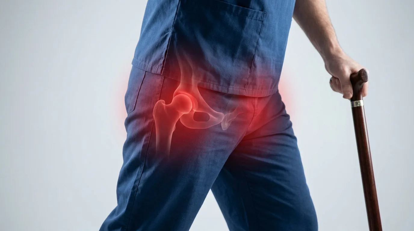 Douleur à l'aine et à la hanche typique de la coxarthrose