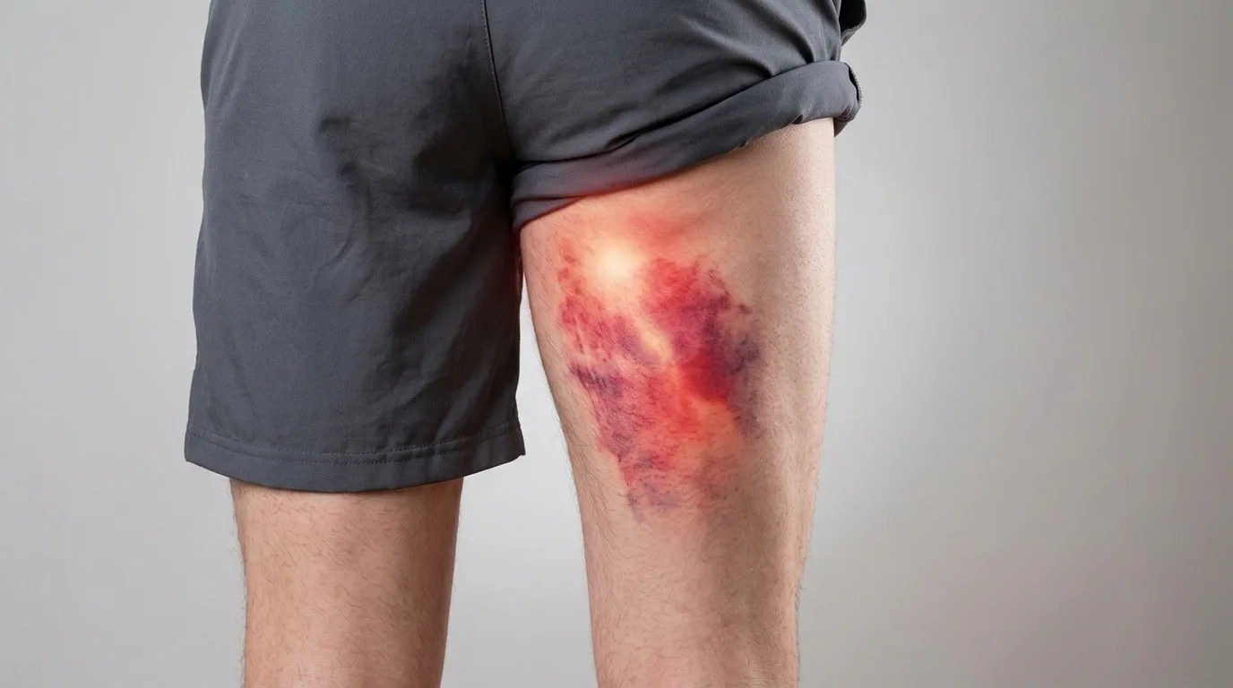 Douleur et ecchymose sur la face postérieure de la cuisse - déchirure des ischio-jambiers