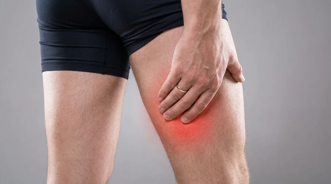 Douleur vive à l'arrière de la cuisse causée par une déchirure musculaire (claquage)