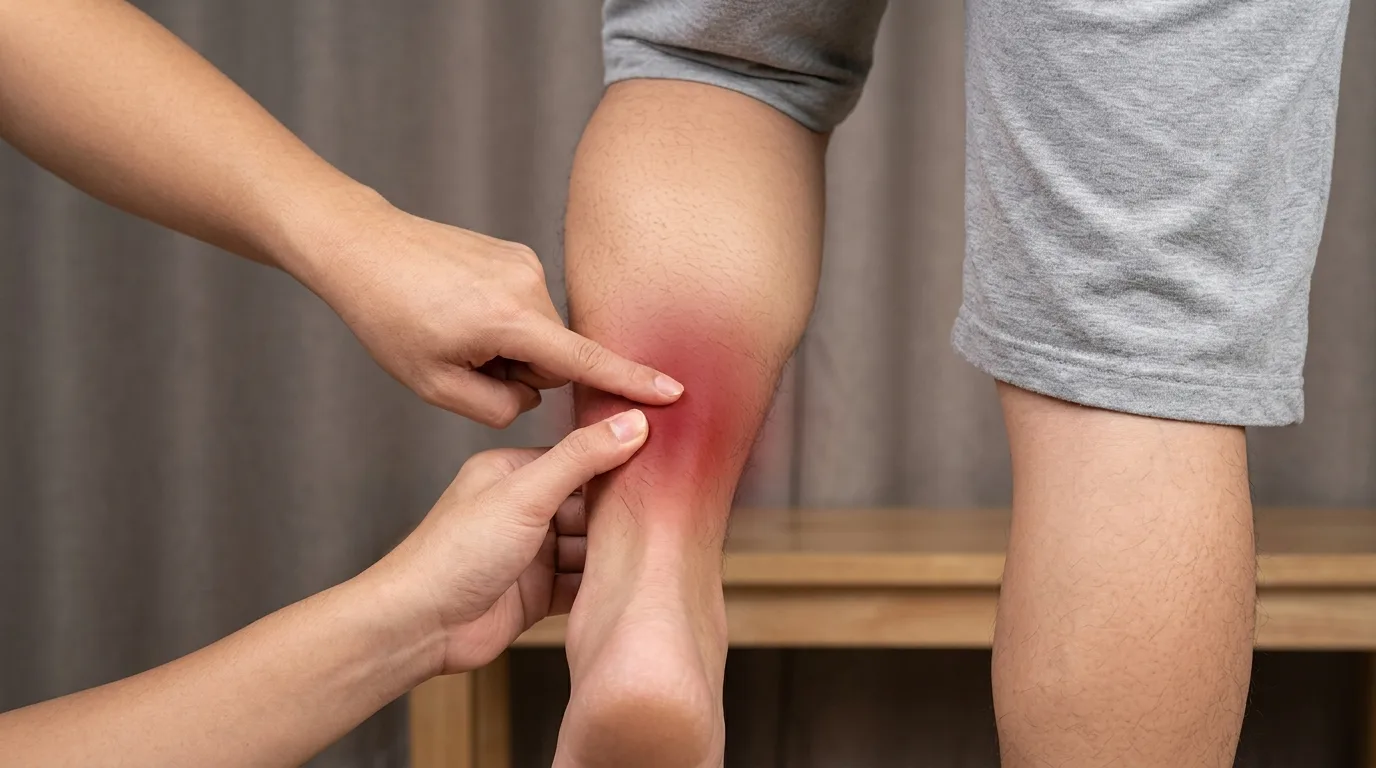 Douleur localisée sur le tendon causée par une fissure tendineuse