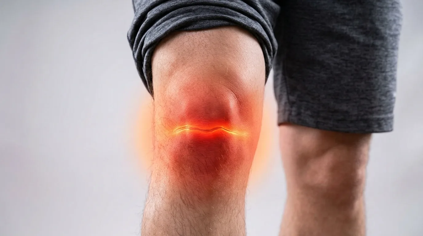 Douleur au genou avec gonflement typique de la gonarthrose