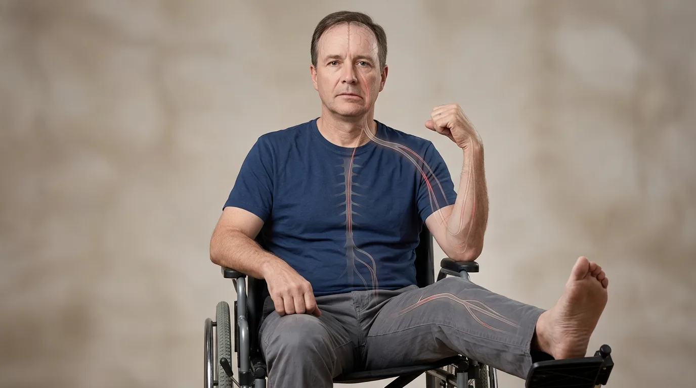 Paralysie d'un côté du corps après AVC - hémiplégie