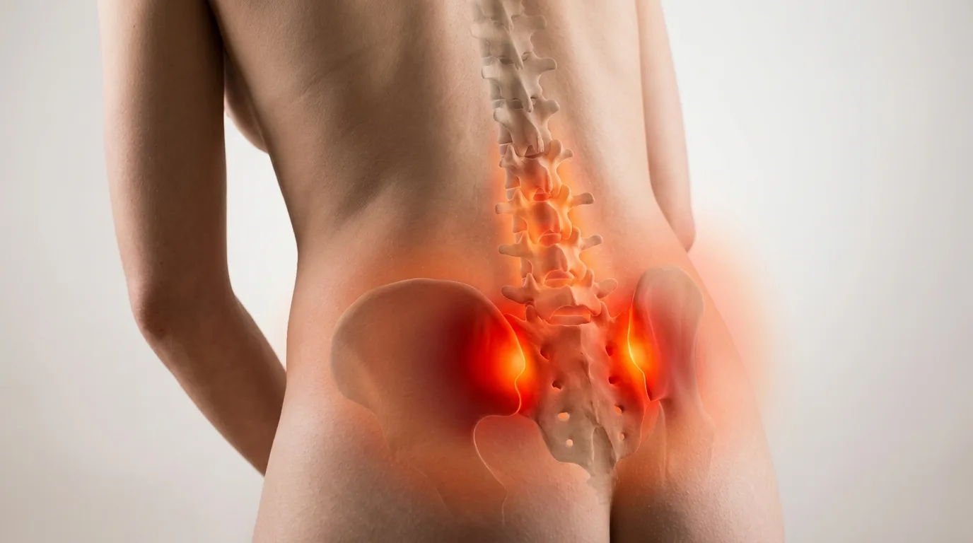 Douleur inflammatoire des articulations sacro-iliaques dans la spondyloarthrite axiale