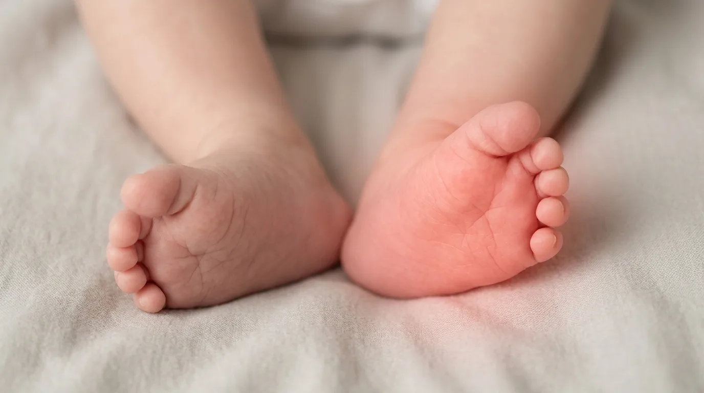 Pied bot varus équin chez un bébé avec le pied tourné en dedans