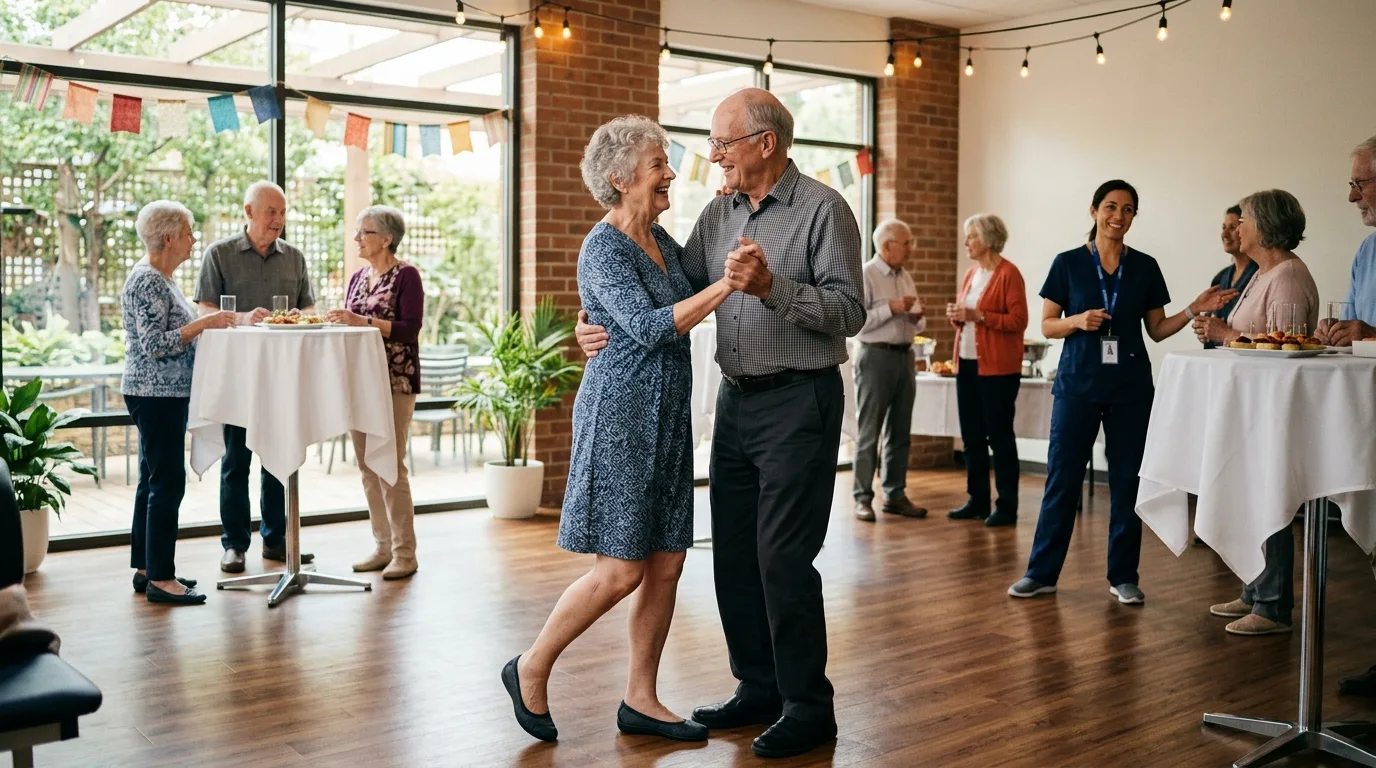 Personne dansant joyeusement après prothèse totale du genou