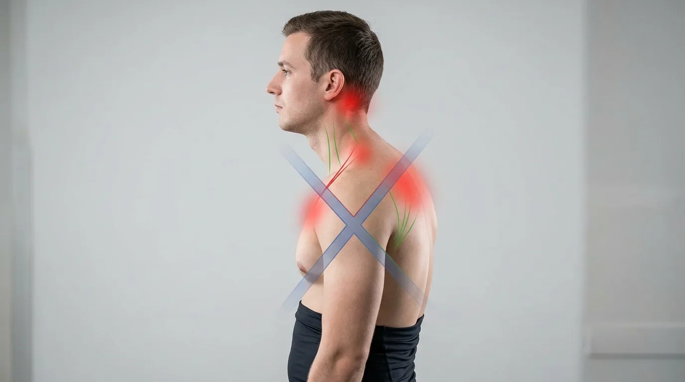 Posture tête en avant et épaules rondes du syndrome croisé supérieur