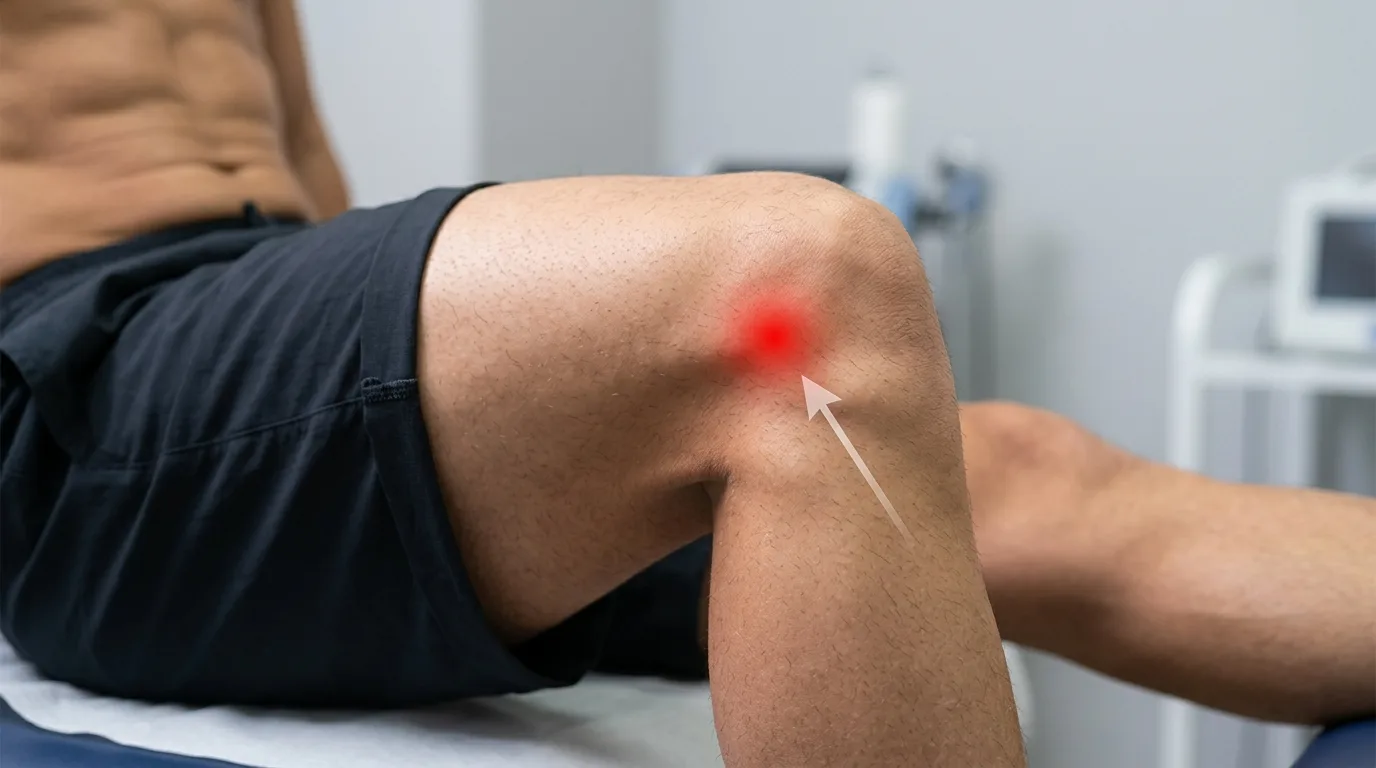 Douleur sur la face externe du genou dans le syndrome de l'essuie-glace