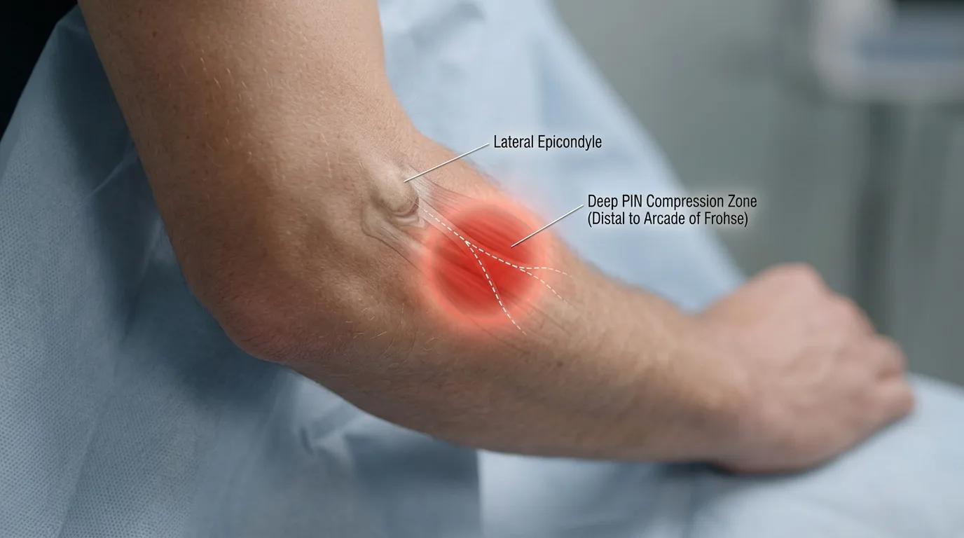 Douleur profonde de l'avant-bras proximal dans le syndrome du tunnel radial