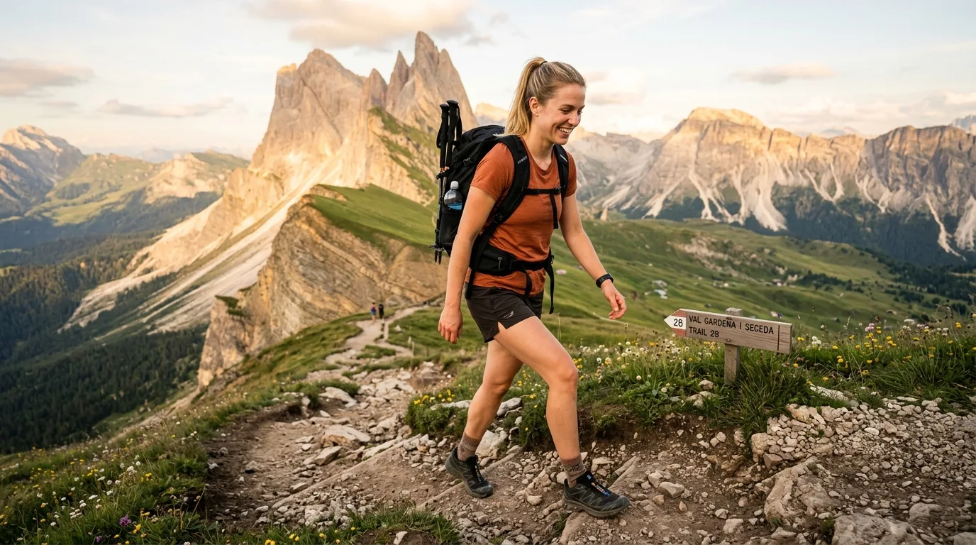 Descente en randonnée sans douleur après rééducation du tibial antérieur