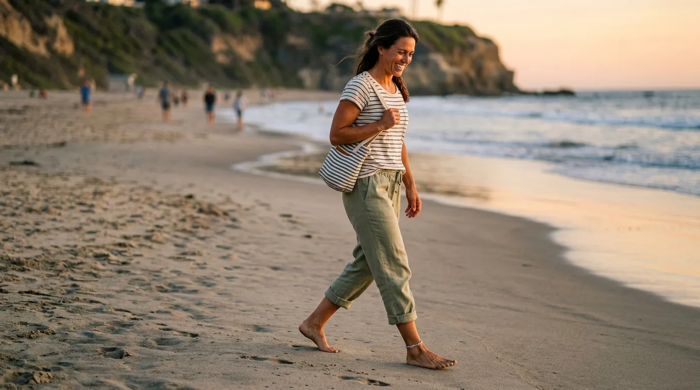 Marche pieds nus avec arche plantaire soutenue après rééducation du tibial postérieur